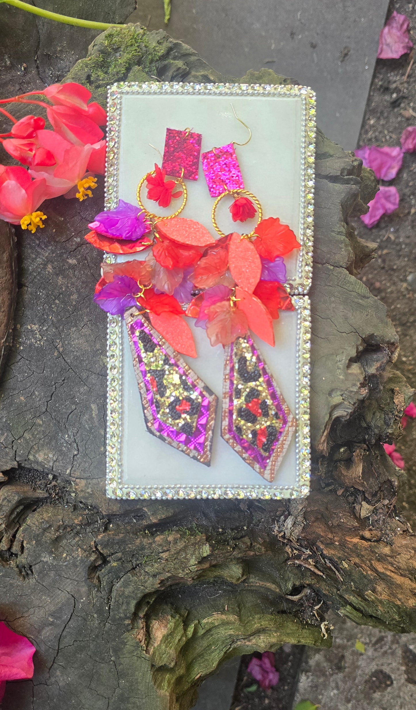 Adrienne - Bright Animal Print Teardrop Earrings