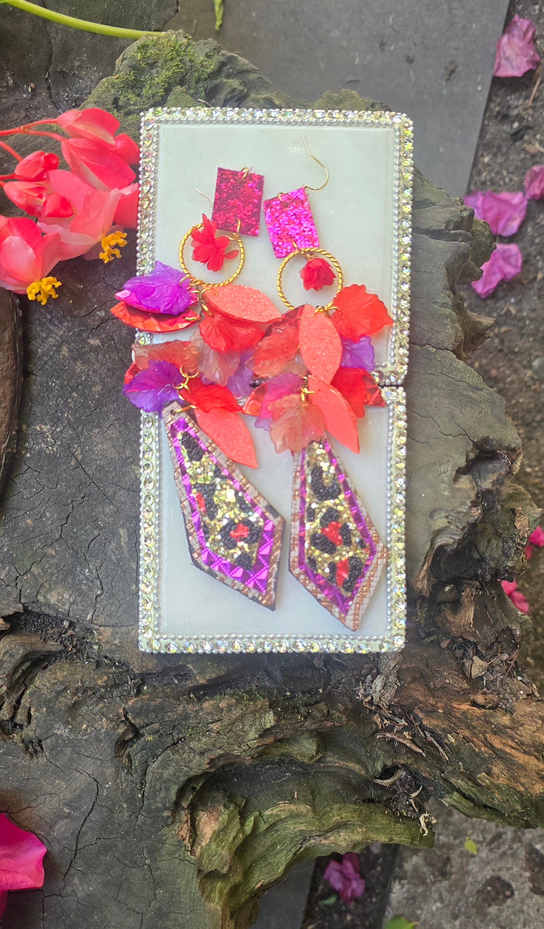 Adrienne - Bright Animal Print Teardrop Earrings
