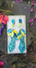 Sidney - Blue Yellow Teardrop Chandelier Earrings