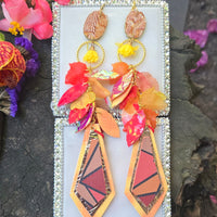 Autumn - Fall Colorful Multicolored Teardrop Earrings