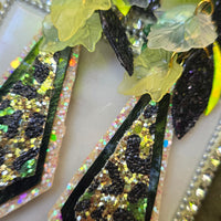 Paige - Green Teardrop Chandelier Earrings