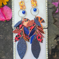 Mikayla - Blue Orange Teardrop Chandelier Earrings