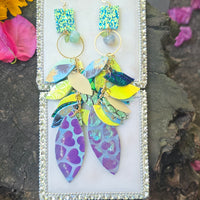 Lisa - Purple Pastel Teardrop Chandelier Earrings