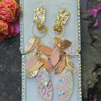 Brandi - Neutral Animal Print Chandelier Teardrop Earrings