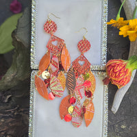 Brianna - Red Orange Lightweight Damgle Earrings