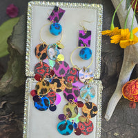 Susan - Multicolored Animal Print Funky Dangle Earrings
