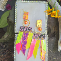 Paula - Bright Yellow Fringe Earrings