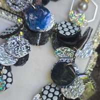 Krista - Black Polka-dot Round Earrings