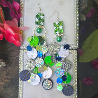 Natalie - Green Round Dangle Earrings