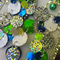 Natalie - Green Round Dangle Earrings