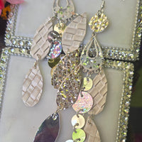 Annie - White Layered Statement Earrings