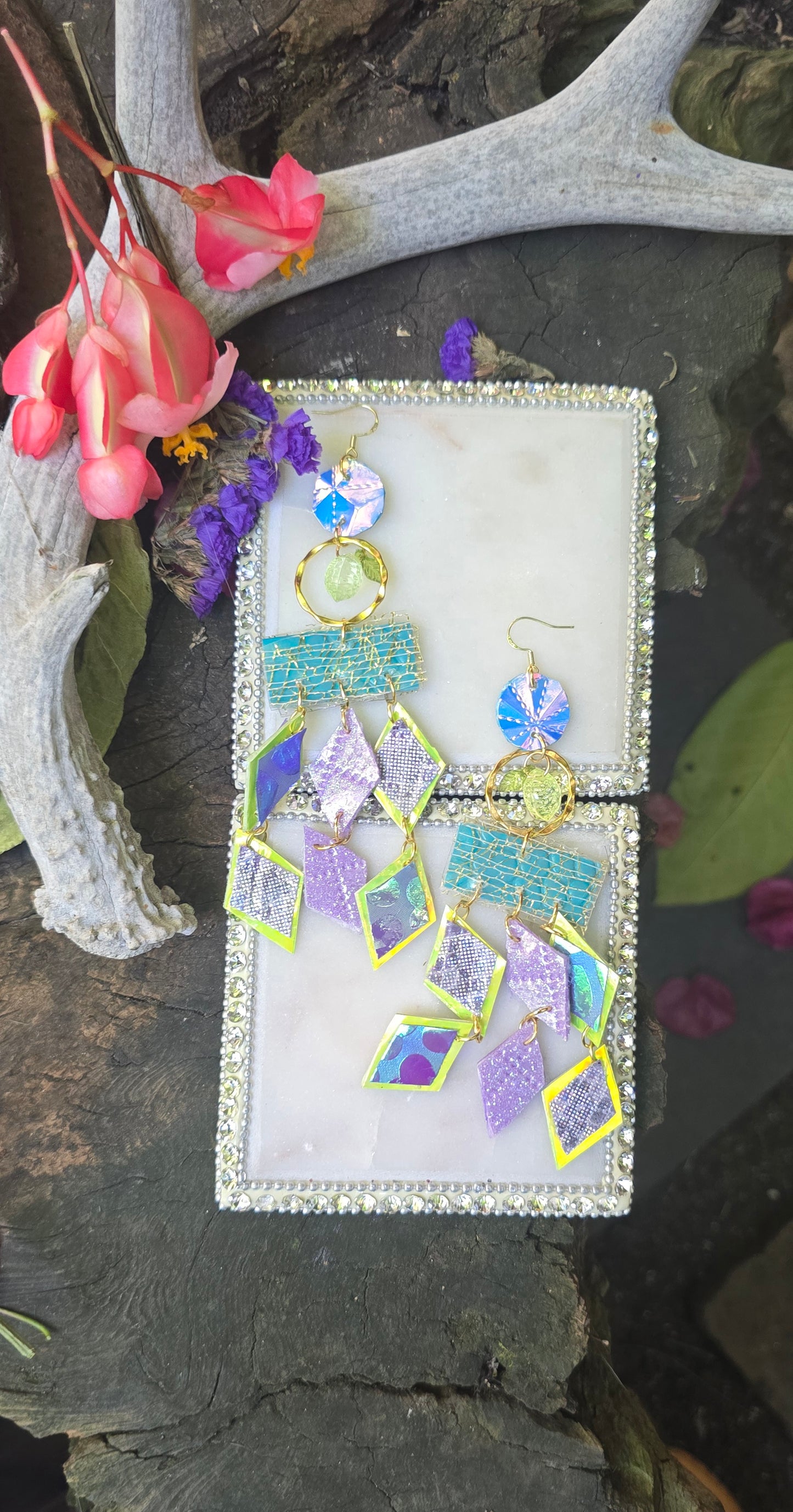 Joyce - Pastel Multicolored Fringe Earrings