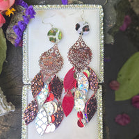 Andrea - Burgundy Layered Statement Earrings