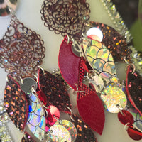 Andrea - Burgundy Layered Statement Earrings
