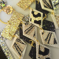 Jody - White Geometric Long Chandelier Earrings
