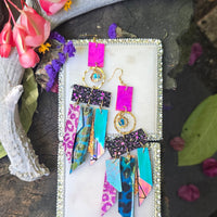 Stella - Multicolored Hot Pink Fringe Earrings