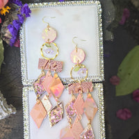 Leslie - Rose Gold Geometric Chandelier Earrings
