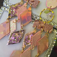 Leslie - Rose Gold Geometric Chandelier Earrings