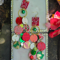 Becca - Red Multicolored Round Dangle Earrings