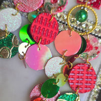 Becca - Red Multicolored Round Dangle Earrings