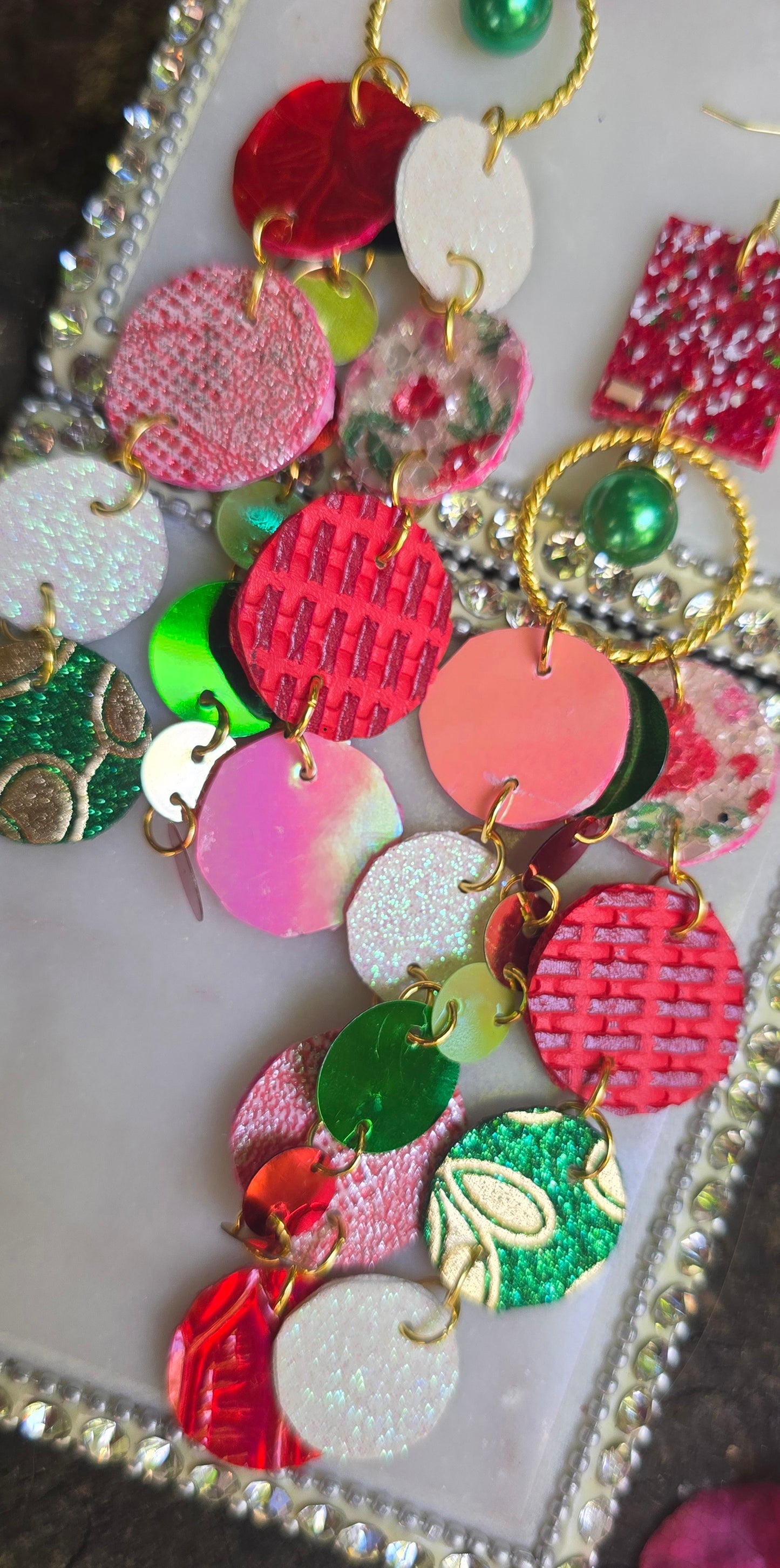 Becca - Red Multicolored Round Dangle Earrings