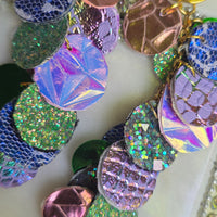 Neena - Purple Iridescent Round Dangle Earrings