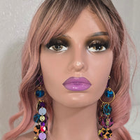 Susan - Multicolored Animal Print Funky Dangle Earrings