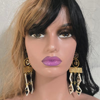 Jody - White Geometric Long Chandelier Earrings