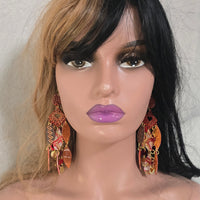 Brianna - Red Orange Lightweight Damgle Earrings