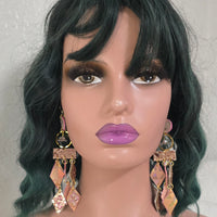 Leslie - Rose Gold Geometric Chandelier Earrings