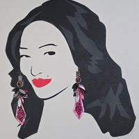 Pearl - Purple Teardrop Chandelier Earrings