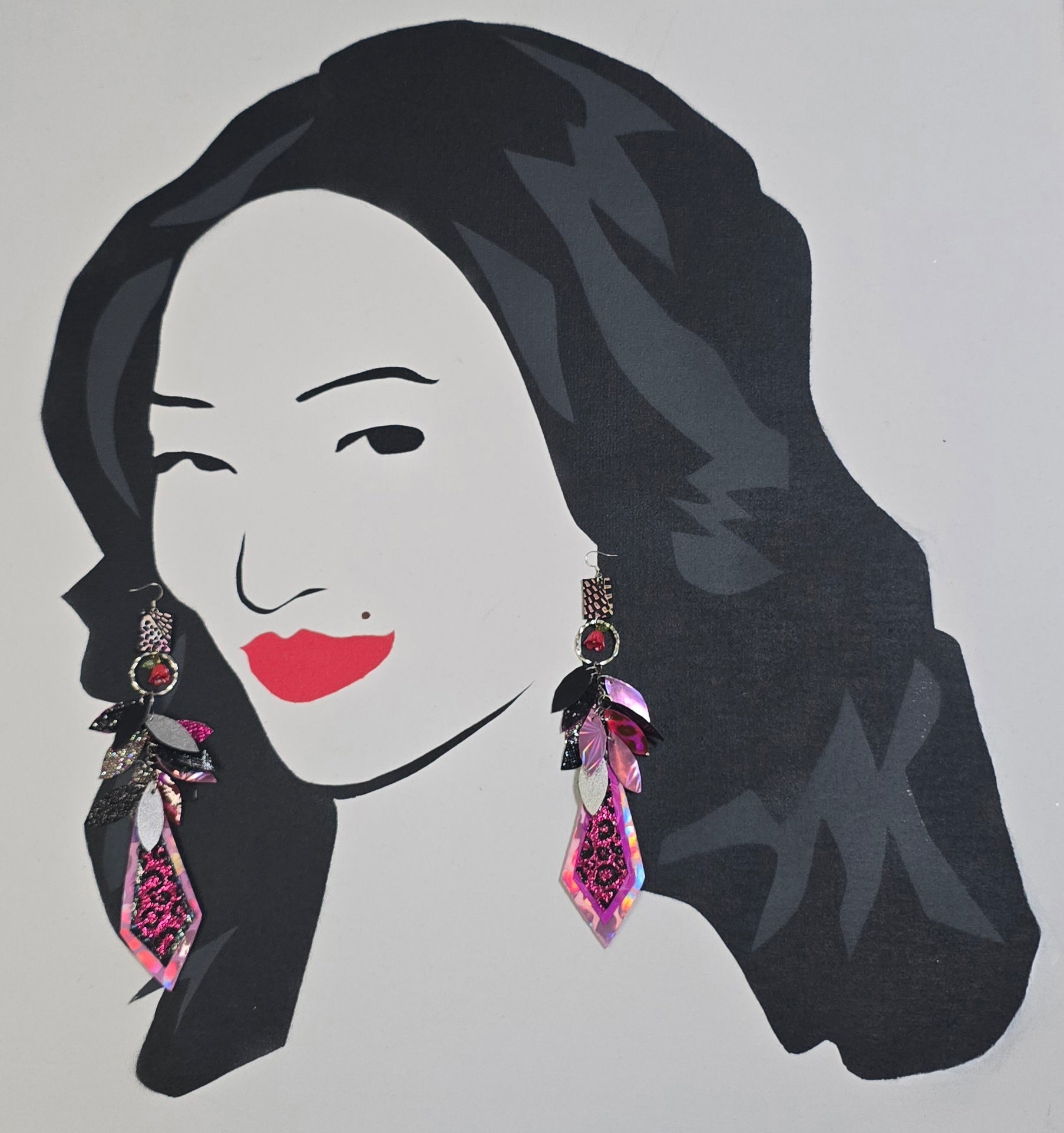 Pearl - Purple Teardrop Chandelier Earrings