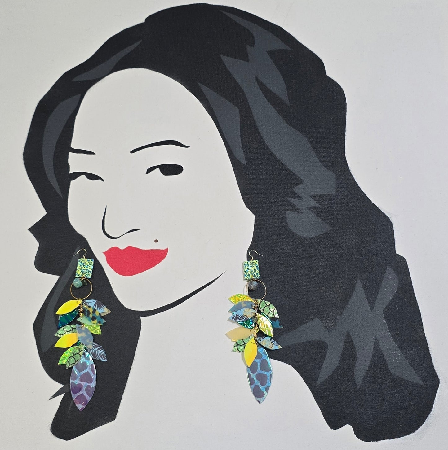 Lisa - Purple Pastel Teardrop Chandelier Earrings
