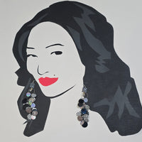 Krista - Black Polka-dot Round Earrings