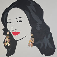 Leslie - Rose Gold Geometric Chandelier Earrings