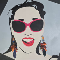 Mikayla - Blue Orange Teardrop Chandelier Earrings
