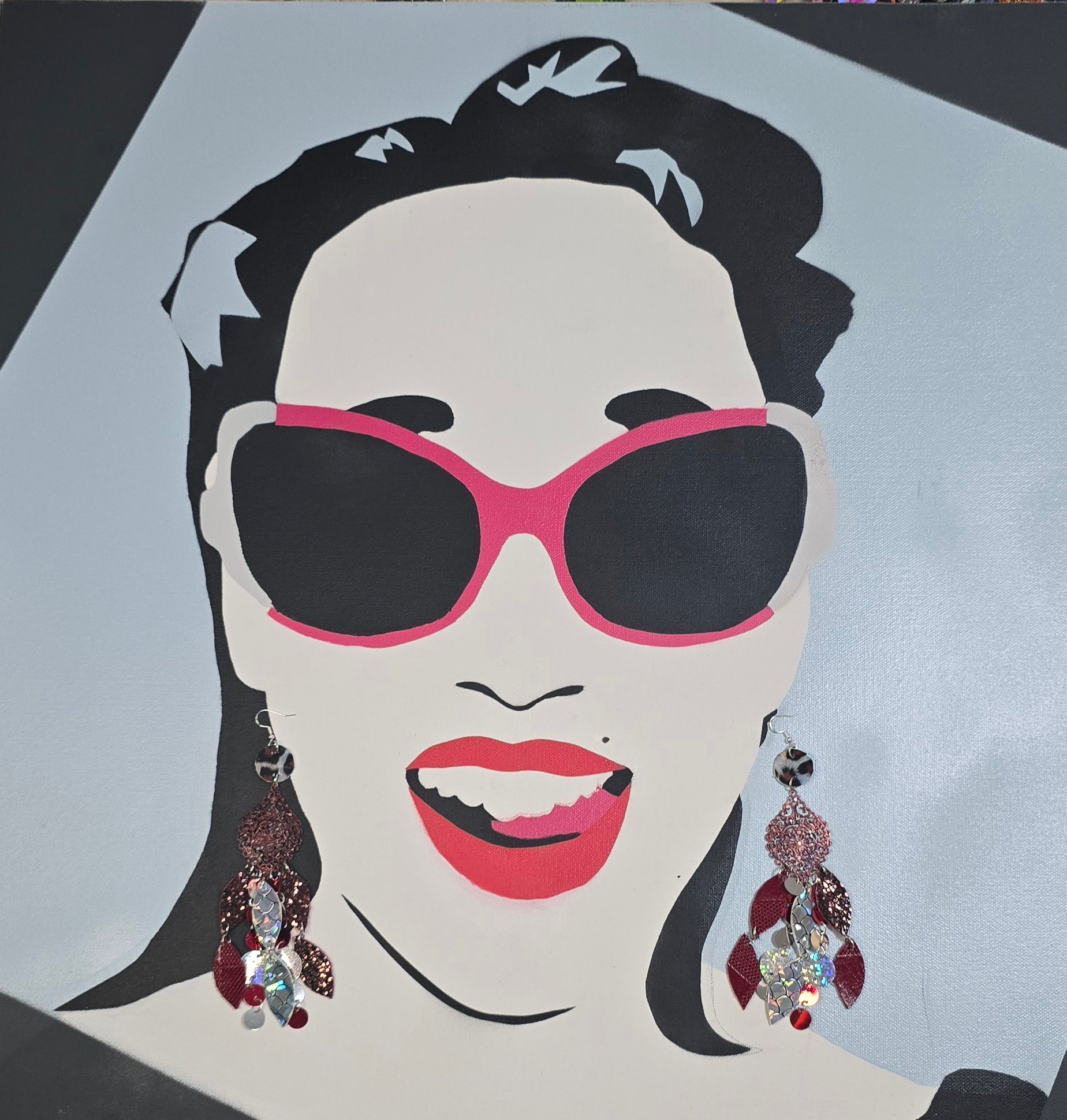 Andrea - Burgundy Layered Statement Earrings