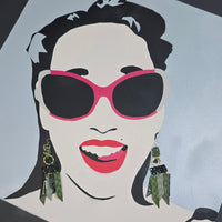 Ruth - Green Glittery Fringe Earrings