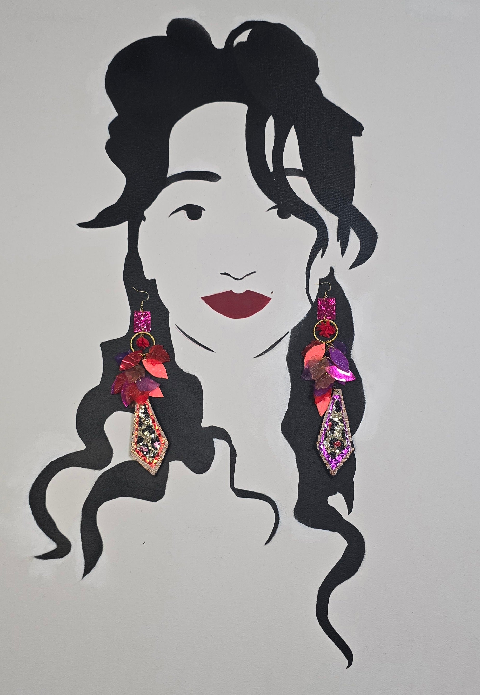 Adrienne - Bright Animal Print Teardrop Earrings