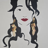Brandi - Neutral Animal Print Chandelier Teardrop Earrings