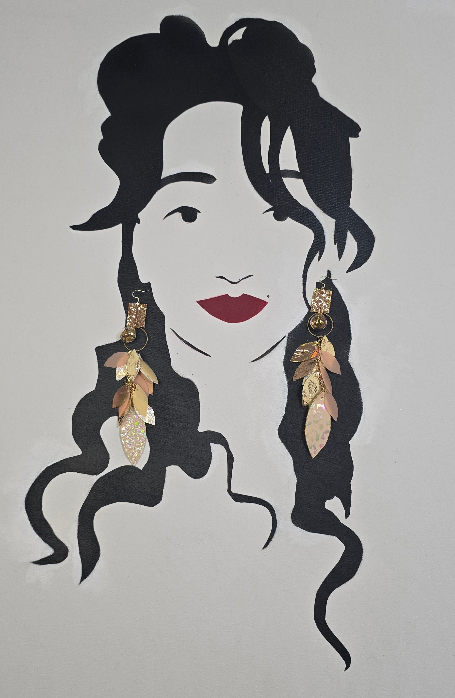 Brandi - Neutral Animal Print Chandelier Teardrop Earrings
