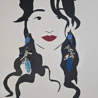 Pamela - Blue Long Teardrop Chandelier Earrings