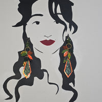 Charity - Orange Leaf Dangle Earrings