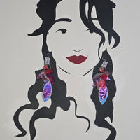 Anya - Purple Pink Leaf Teardrop Chandelier Earrings