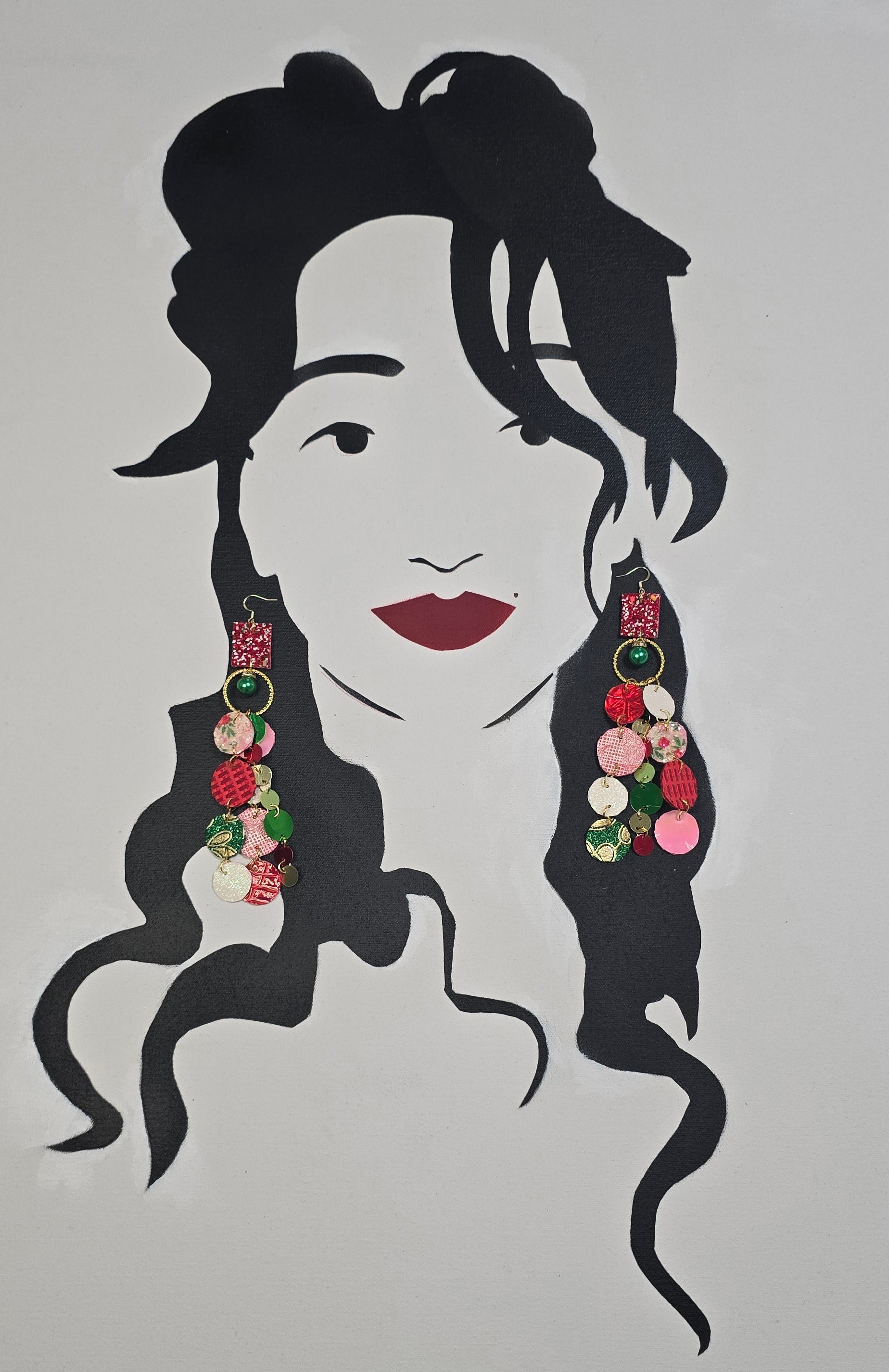 Becca - Red Multicolored Round Dangle Earrings
