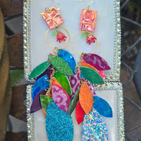 Lasy - Colorful Glittery Teardrop Chandelier Earrings