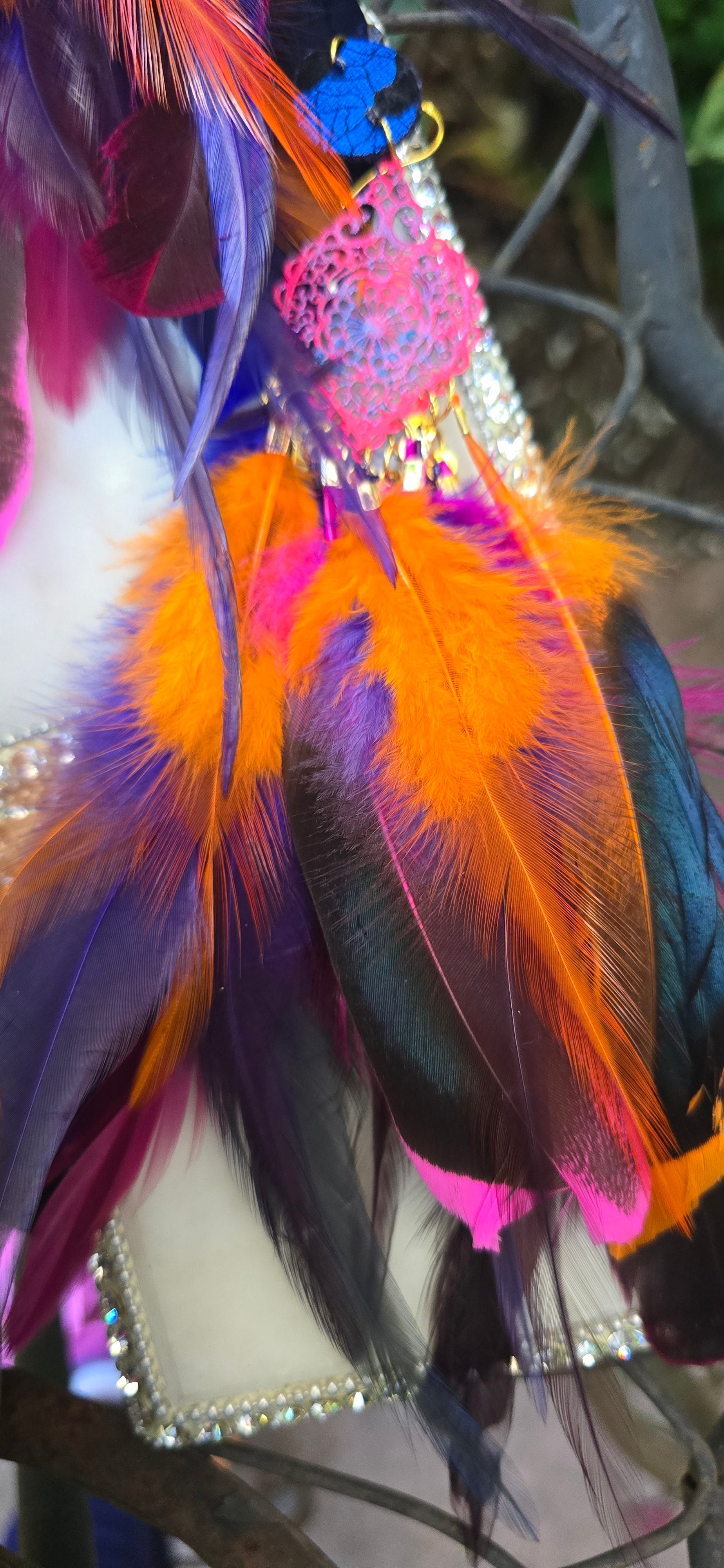 Wendy - Colorful Boho Festival Feather Earrings
