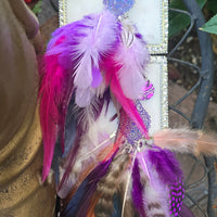 Zoe - Purple Festival Feather Earrings