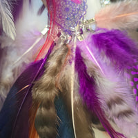 Zoe - Purple Festival Feather Earrings
