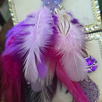 Zoe - Purple Festival Feather Earrings